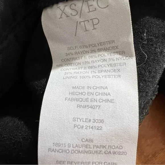 CAbi #3036 Cropped Panel Media Jacket Black Gray Sz XS - Picture 6 of 7